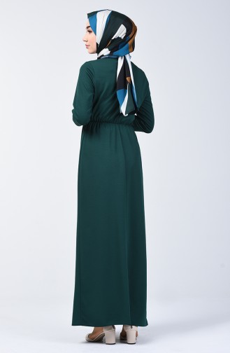 Beli Lastikli Elbise 2025-03 Zümrüt Yeşili
