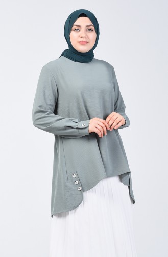 Büyük Beden Aerobin Kumaş Tunik 8309-05 Yeşil