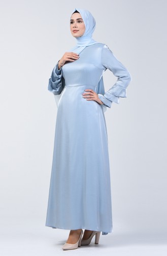 Babyblau Hijab Kleider 8165-01