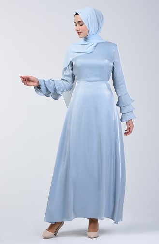 Babyblau Hijab Kleider 8165-01