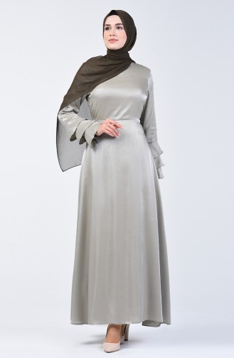 Khaki Hijab Kleider 8165-04
