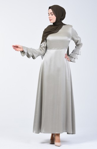 Khaki Hijab Kleider 8165-04