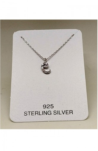  Collier Pour Femme en Argent MHK007 Blanc 007