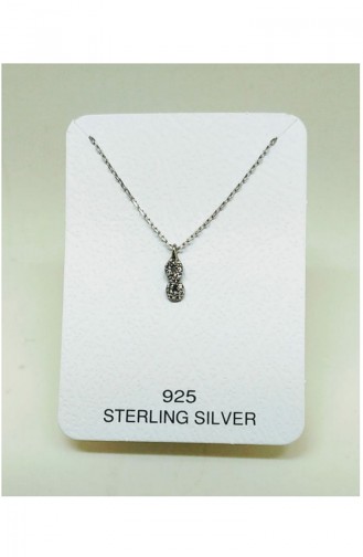 Ladies Silver Necklace MHK015 White 015