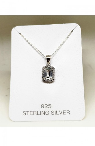 Ladies Silver Necklace Mhk019 White 019