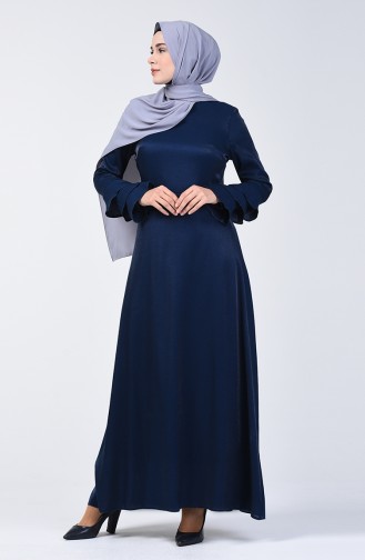 Dunkelblau Hijab Kleider 8165-05