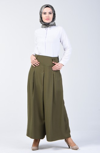 Pantalon Jupe Viscose 6436-06 Vert Khaki 6436-06