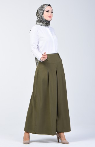 Viscose Trouser Skirt 6436-06 Khaki Green 6436-06