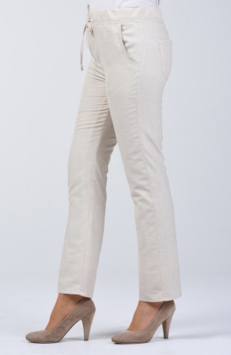 Pantalon D été en Lin 8006-01 Crème 8006-01