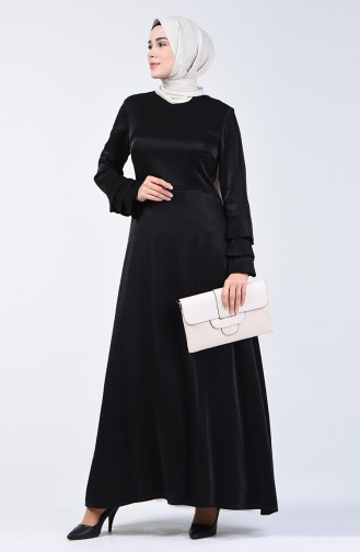 Schwarz Hijab Kleider 8165-02