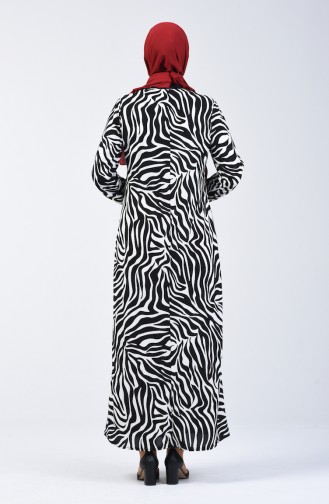 Patterned Dress 8859-07 Black White 8859-07