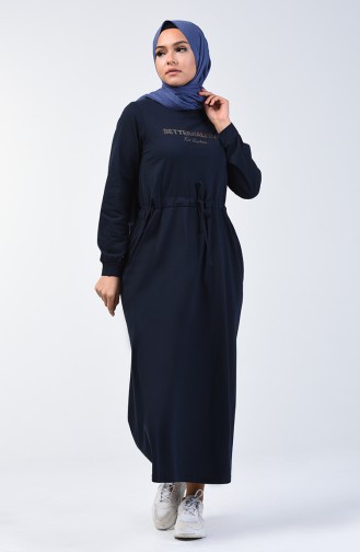 Dunkelblau Hijab Kleider 4114-02