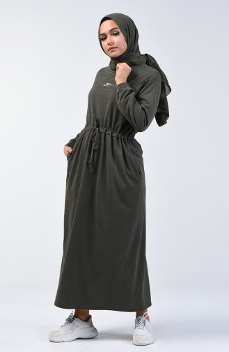 Khaki Hijab Kleider 4114-05