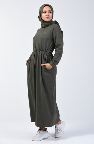Khaki Hijab Kleider 4114-05