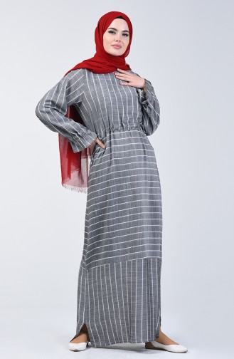 Grau Hijab Kleider 4500-05