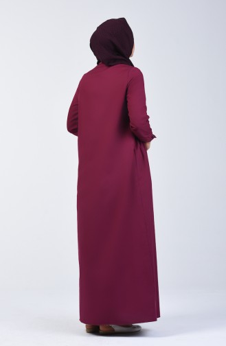 Shirring Detailed Dress 3144-02 Plum 3144-02