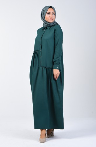 Smaragdgrün Hijab Kleider 3144-04