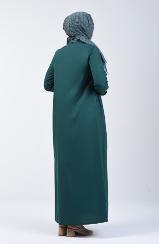 Shirring Detail Dress 3144-04 Emerald Green 3144-04