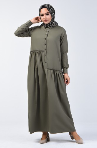 Khaki Hijab Kleider 3144-05