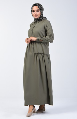 Khaki Hijab Kleider 3144-05
