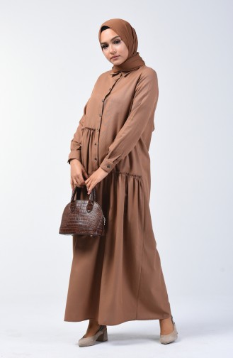 Shirred Dress 3144-06 Camel 3144-06