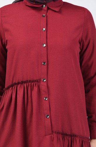 Claret red İslamitische Jurk 3144-07