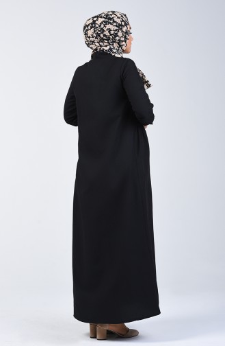 Büzgü Detaylı Elbise 3144-08 Siyah