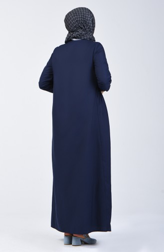Shirring Detailed Dress 3144-11 Navy Blue 3144-11