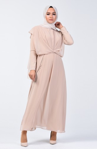 Draped Chiffon Rumper 5130-04 Beige 5130-04