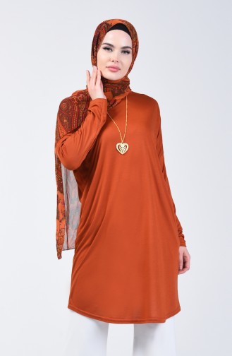 Plain Tunic with Necklace 1268-01 Tobacco 1268-01