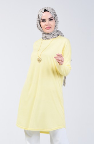 Tunique Avec Collier 1268-04 Jaune Citron 1268-04