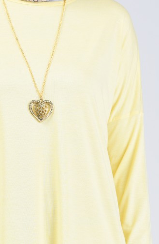 Tunique Avec Collier 1268-04 Jaune Citron 1268-04