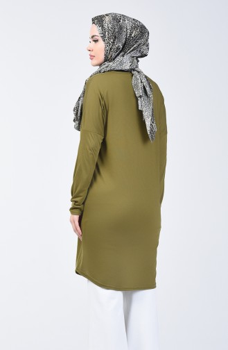 Plain Tunic with Necklace 1268-09 Khaki 1268-09