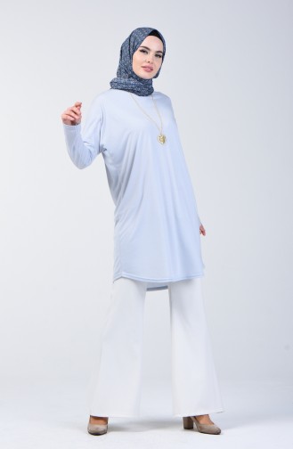 Tunika mit Halskette 1268-10 Babyblau 1268-10