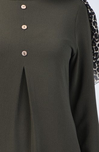 A Pile Crepe Tunic 0119-01 Khaki 0119-01