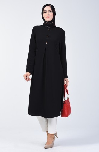 A Pile Crepe Tunic 0119-02 Black 0119-02