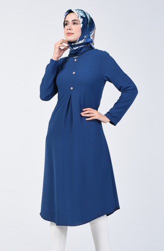 A Pile Crepe Tunic 0119-09 Indigo 0119-09