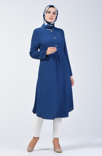 A Pile Crepe Tunic 0119-09 Indigo 0119-09