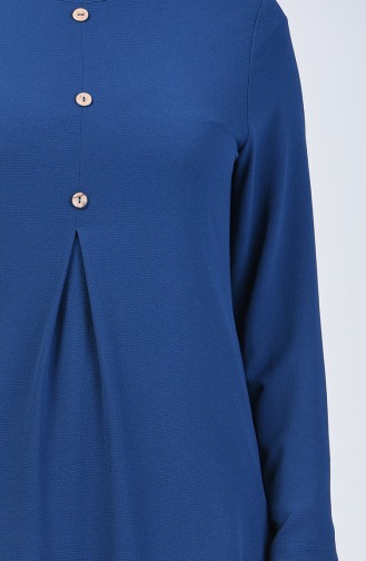 A Pile Crepe Tunic 0119-09 Indigo 0119-09