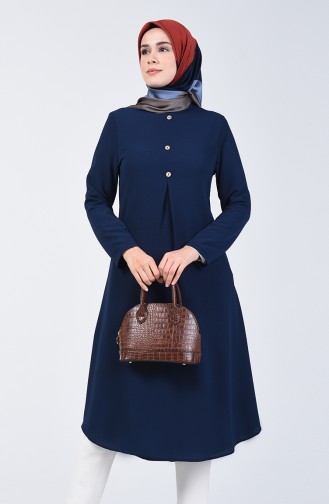 A Pile Crepe Tunic 0119-06 Navy Blue 0119-06