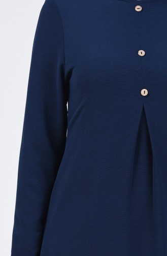 A Pile Crepe Tunic 0119-06 Navy Blue 0119-06