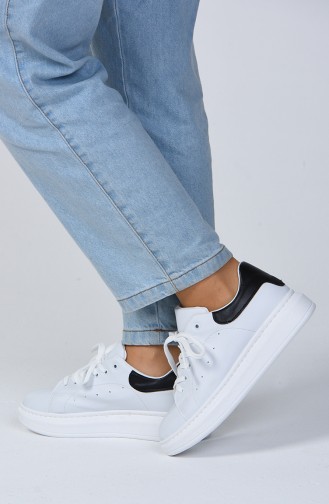 Women s Sneakers 1800-01 White Black 1800-01