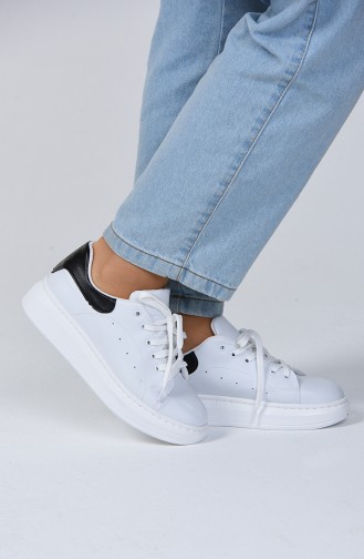 Women s Sneakers 1800-01 White Black 1800-01