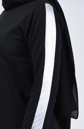 بدلة رياضية مزينة بشريط أسود 6004-04