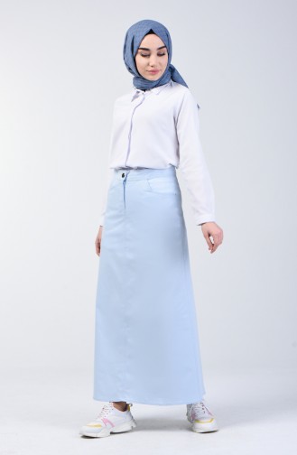 Denim Skirt with Pocket 1287etk-02 Baby Blue 1287ETK-02