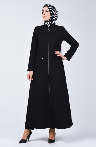 Abaya mit Reissverschluss 2107-03 Schwarz 2107-01