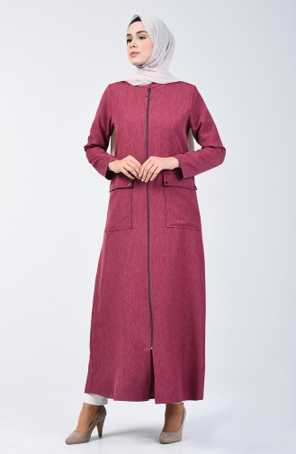 Abaya mit Reissverschluss 2107-02 Puder Rosa 2107-02