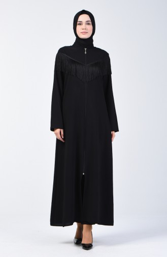 Tasseled Abaya 1054-01 Black 1054-01