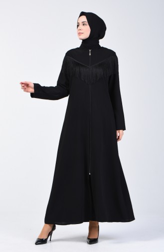 Tasseled Abaya 1054-01 Black 1054-01