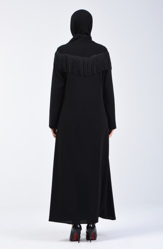 Tasseled Abaya 1054-01 Black 1054-01